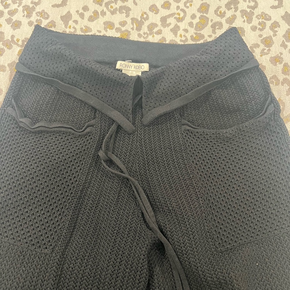 Ronny Kobo Black Knit Joggers